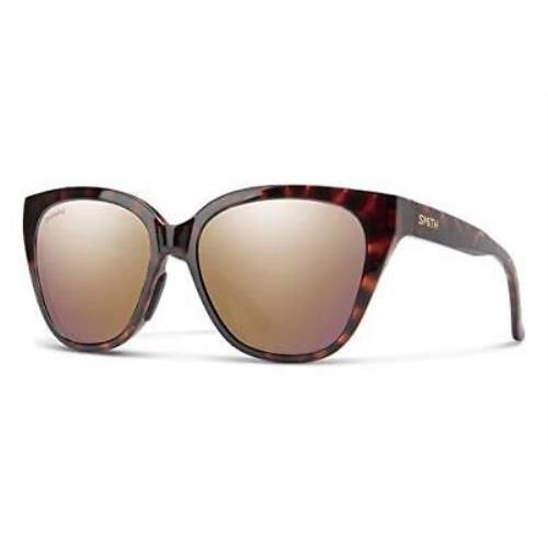 Smith Era Ladies Cateye Sunglasses Tortoise/chromapop Polarized Rose Gold Mirror