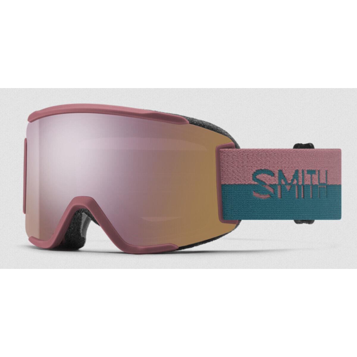 Smith Squad S Chalk Rose Split Frame Cpe Rose Gold Lens Ski Goggles