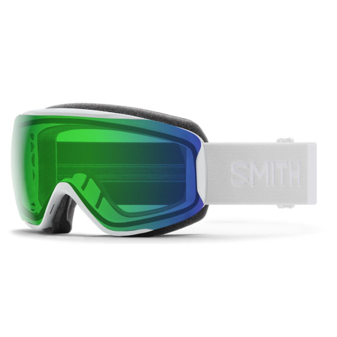 Smith Moment Women`s Small Fit Ski Goggles w/ Bag White Frame/green Lens