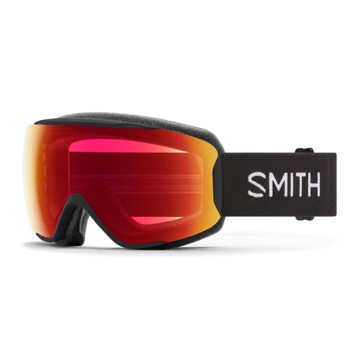 Smith Moment Snow Goggles Black Frame Photochromic Red Mirror Lens
