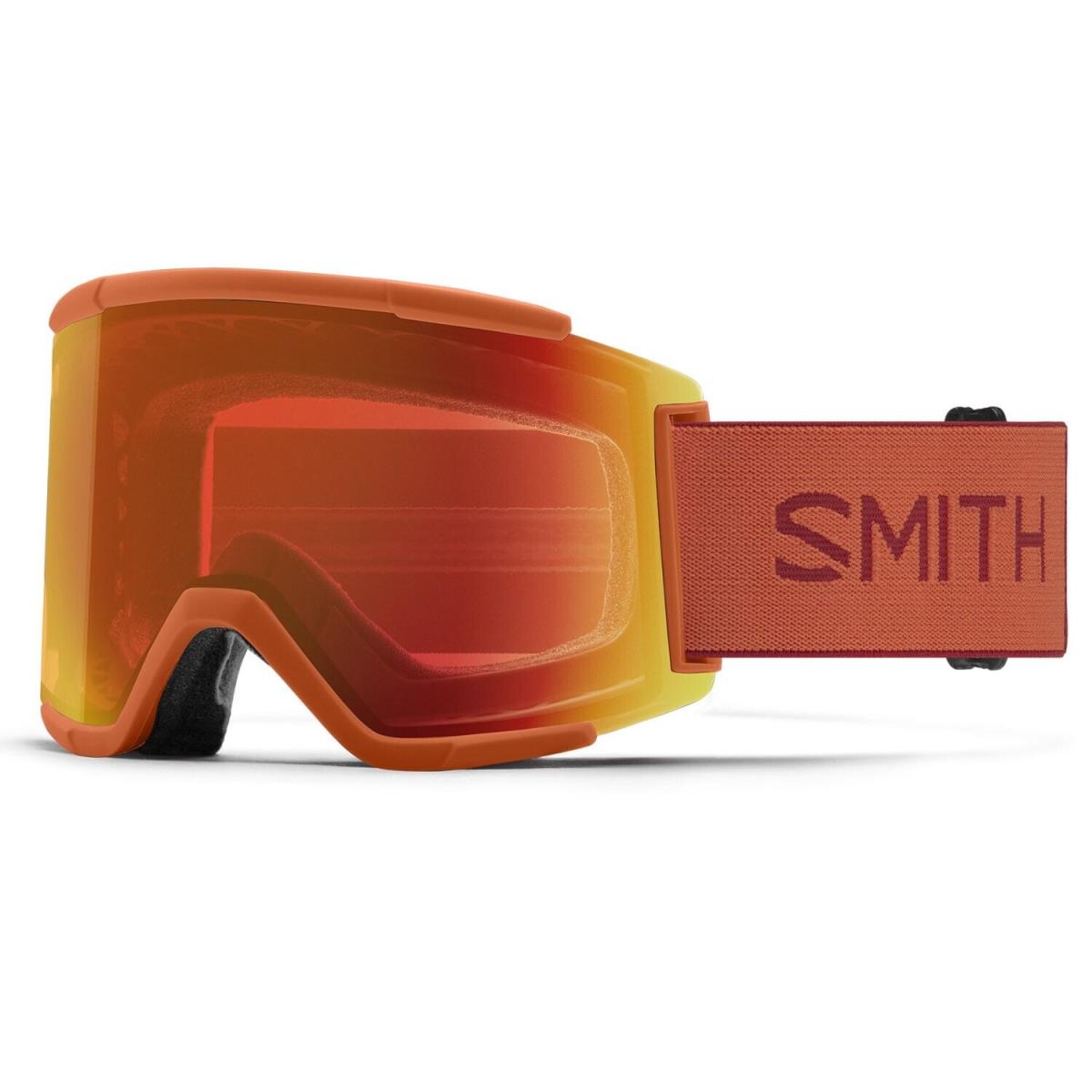 Smith Squad XL Snow Goggles Carnelian Chromapop Everyday Red Mirror Lens +bonus - Frame: Orange