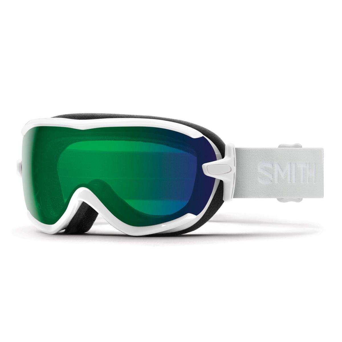 Smith Virtue Snow Goggles White Vapor Chromapop Everyday Green Mirror Lens