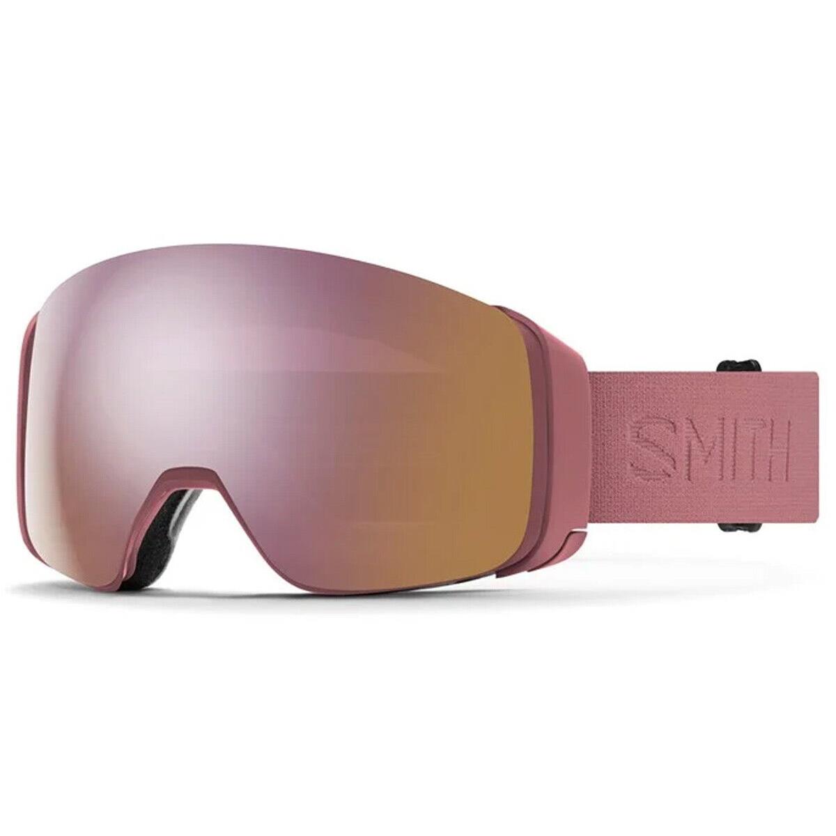 2024 Smith 4D Mag Chalk Rose Cpe Rose Gold Lens Ski Goggles