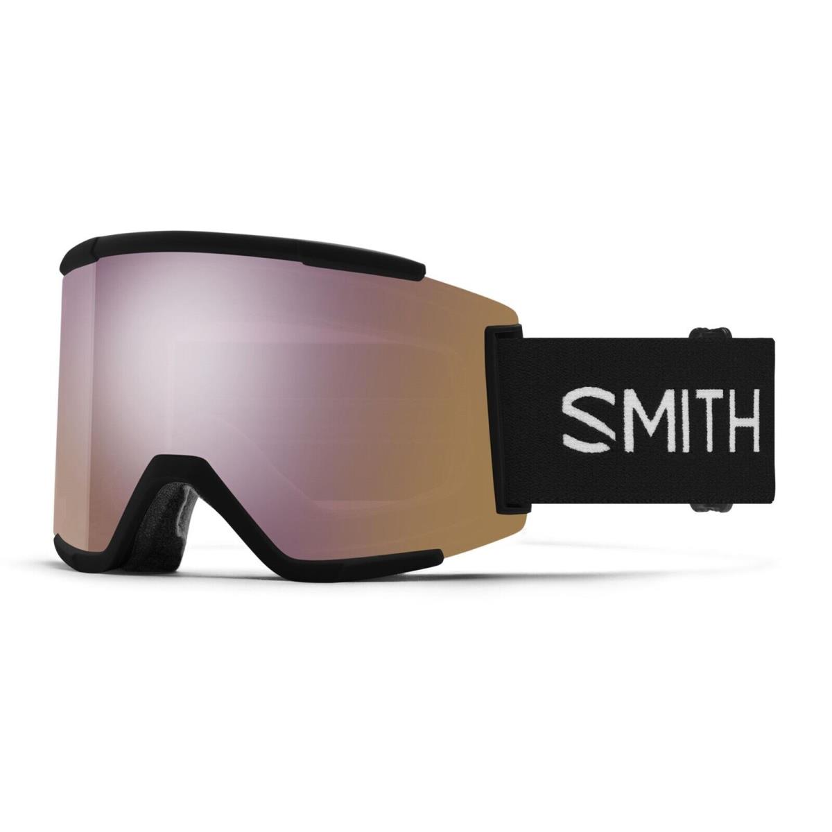 Smith Squad XL Snow Goggles Black CP Everyday Rose Gold Mirror Lens +bonus - Black, Gold