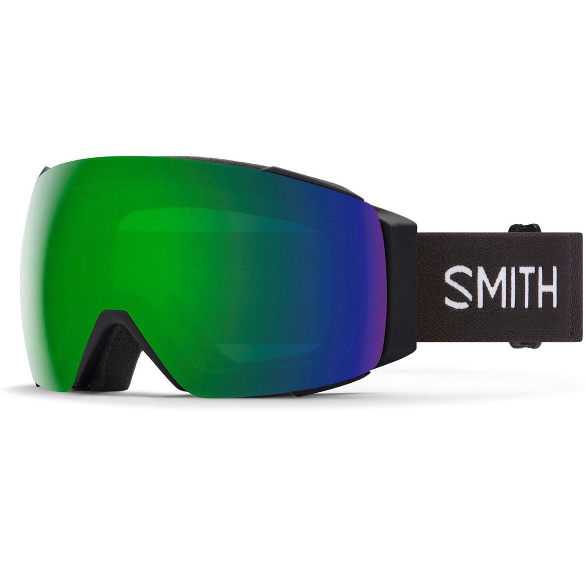 Smith I/o Mag XL Snow Goggles Black Sun Green Mirror Lens +bonus