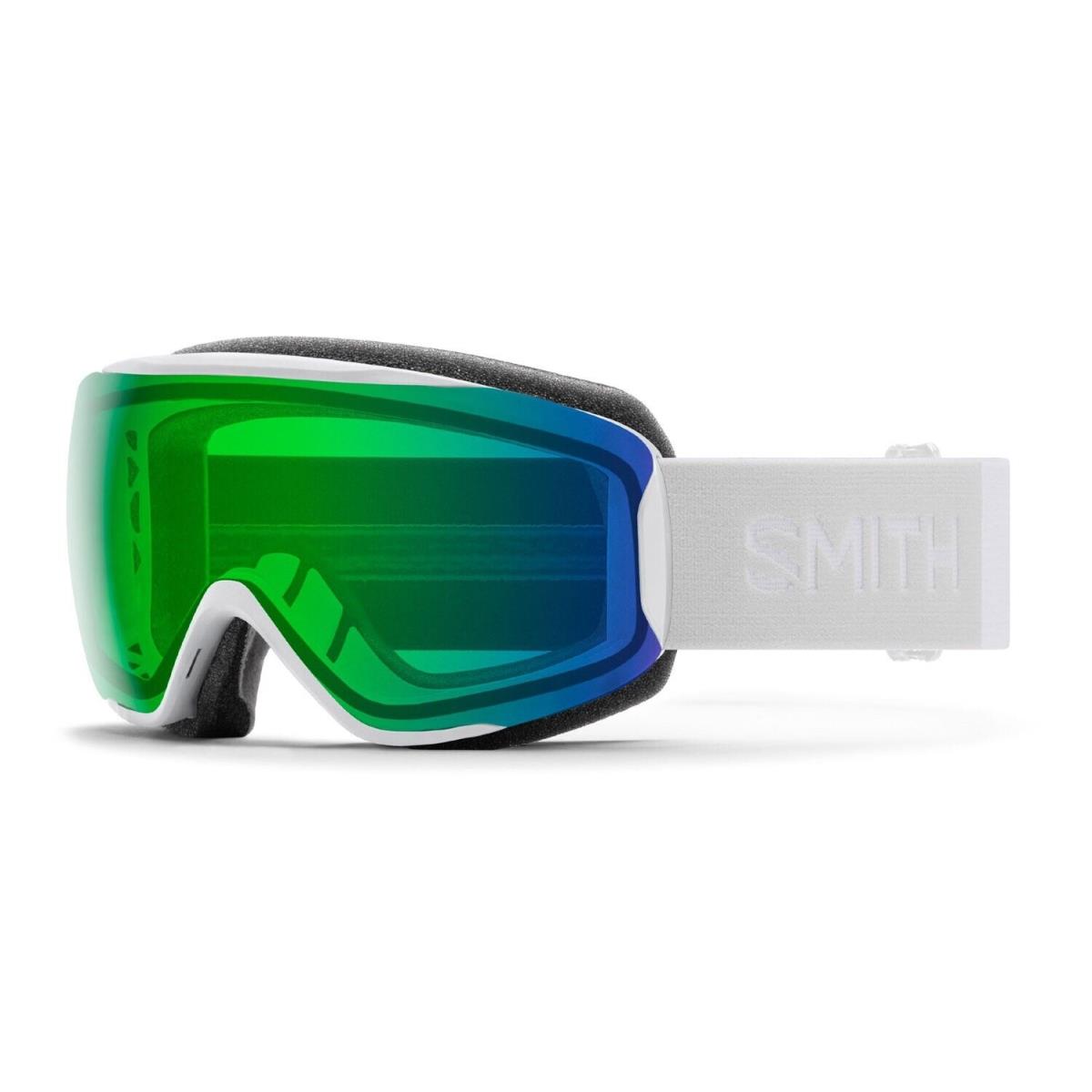 Smith Moment Snow Goggles White Vapor Everyday Green Mirror Lens
