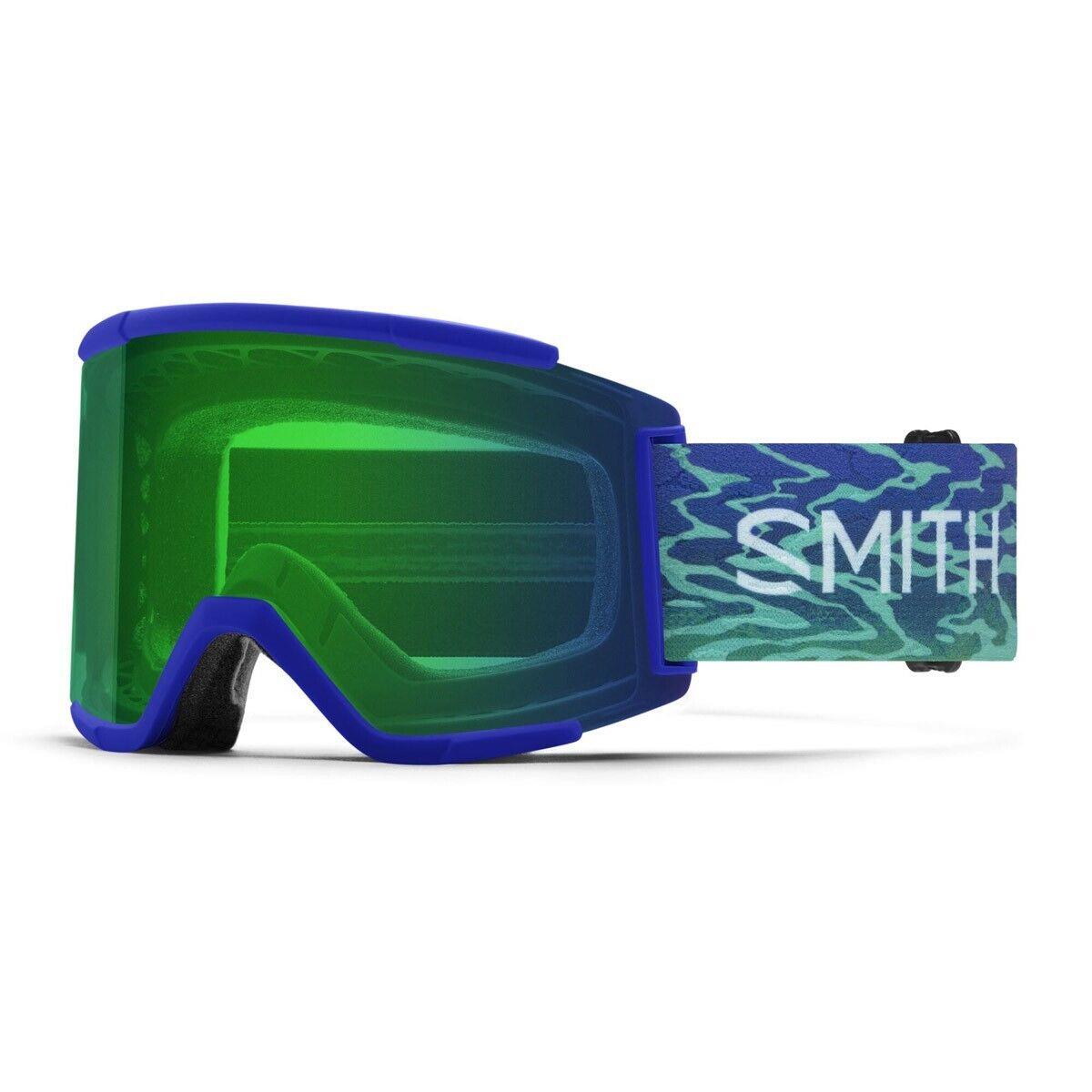 Smith Squad XL Snow Goggles Lapis Brain Waves Everyday Green Mirror Lens+ Bonus