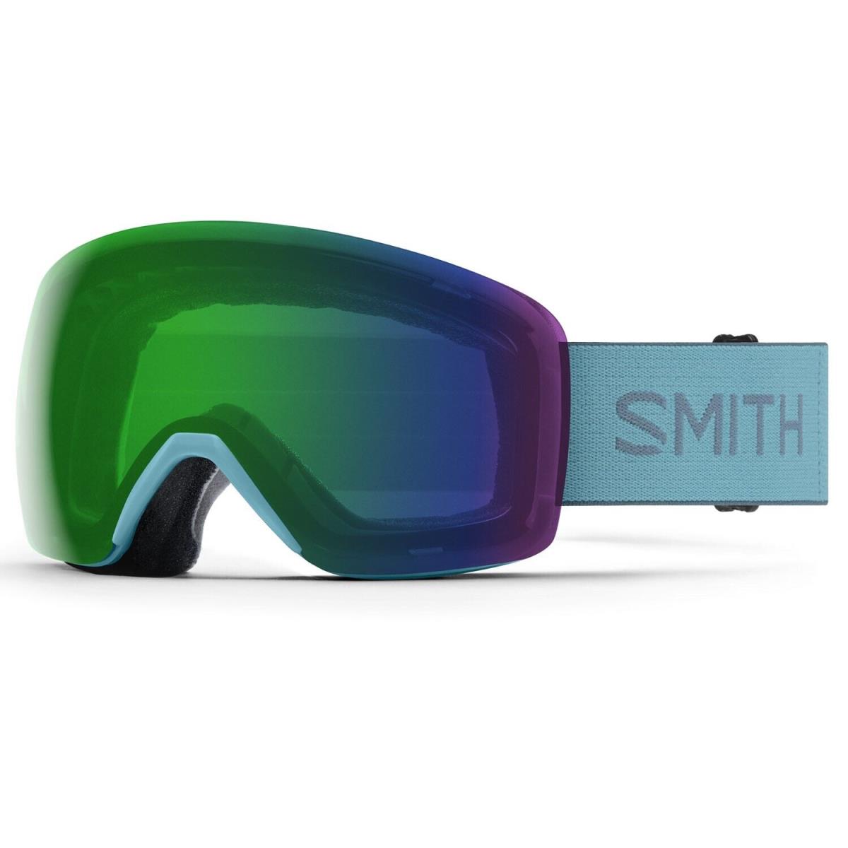 Smith Skyline Snow Goggles Storm Frame Chromapop Everyday Green Mirror Lens