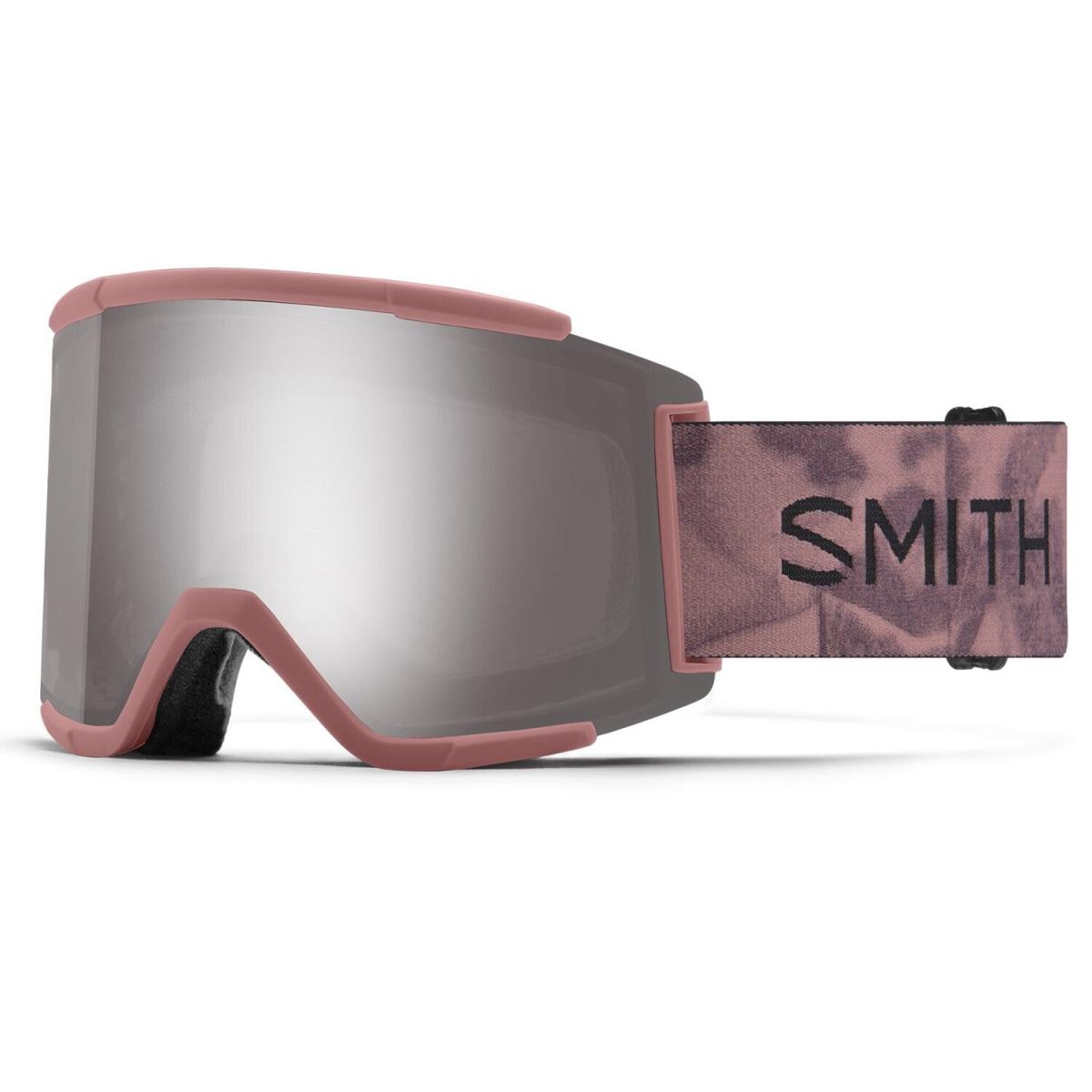 Smith Squad XL Snow Goggles Chalk Rose Bleached Sun Platinum Mirror Lens +bonus