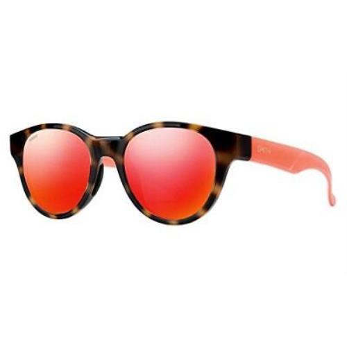 Smith Snare Carbo. Polarized Sunglasses Tortoise Havana Sunburst Red Pink Mirror