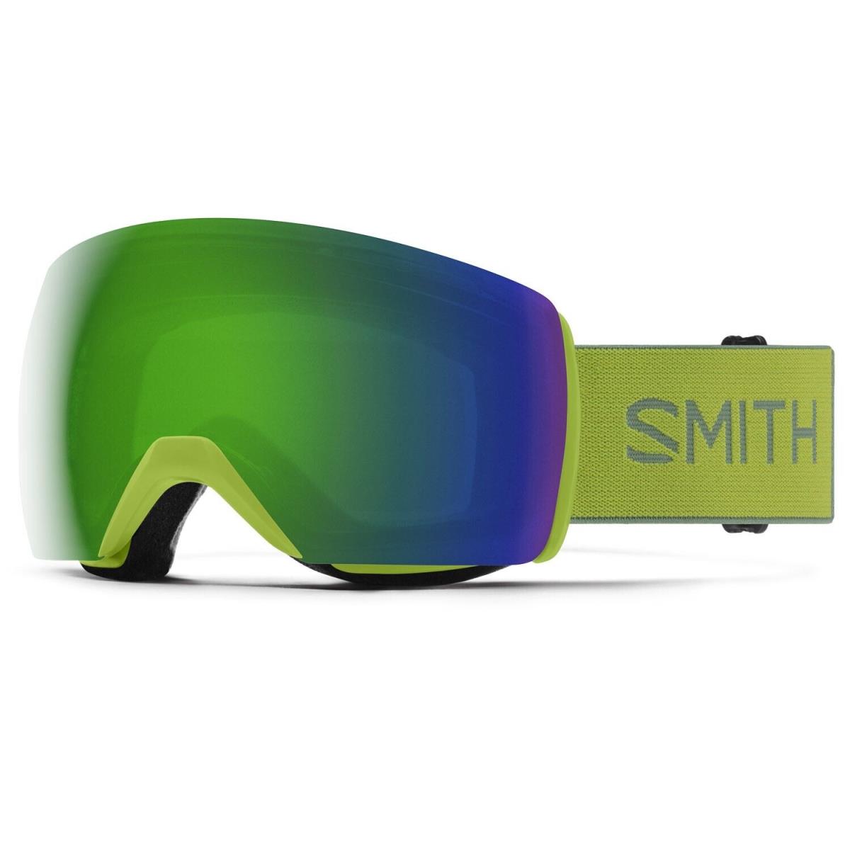 Smith Skyline XL Snow Goggles Algae Frame Chromapop Sun Green Mirror Lens - Frame: Green