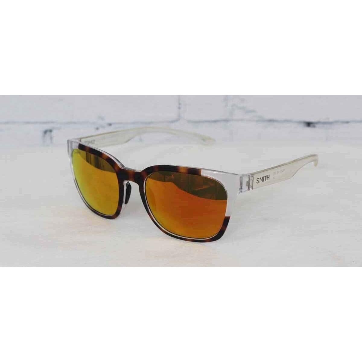 Smith Founder Sunglasses Matte Tortoise Crystal Block Chromapop Sun Red Lens