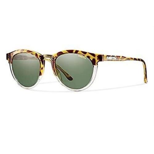 Smith Questa Women`s Designer Sunglasses in Amber Tortoise/polarized Gray Green