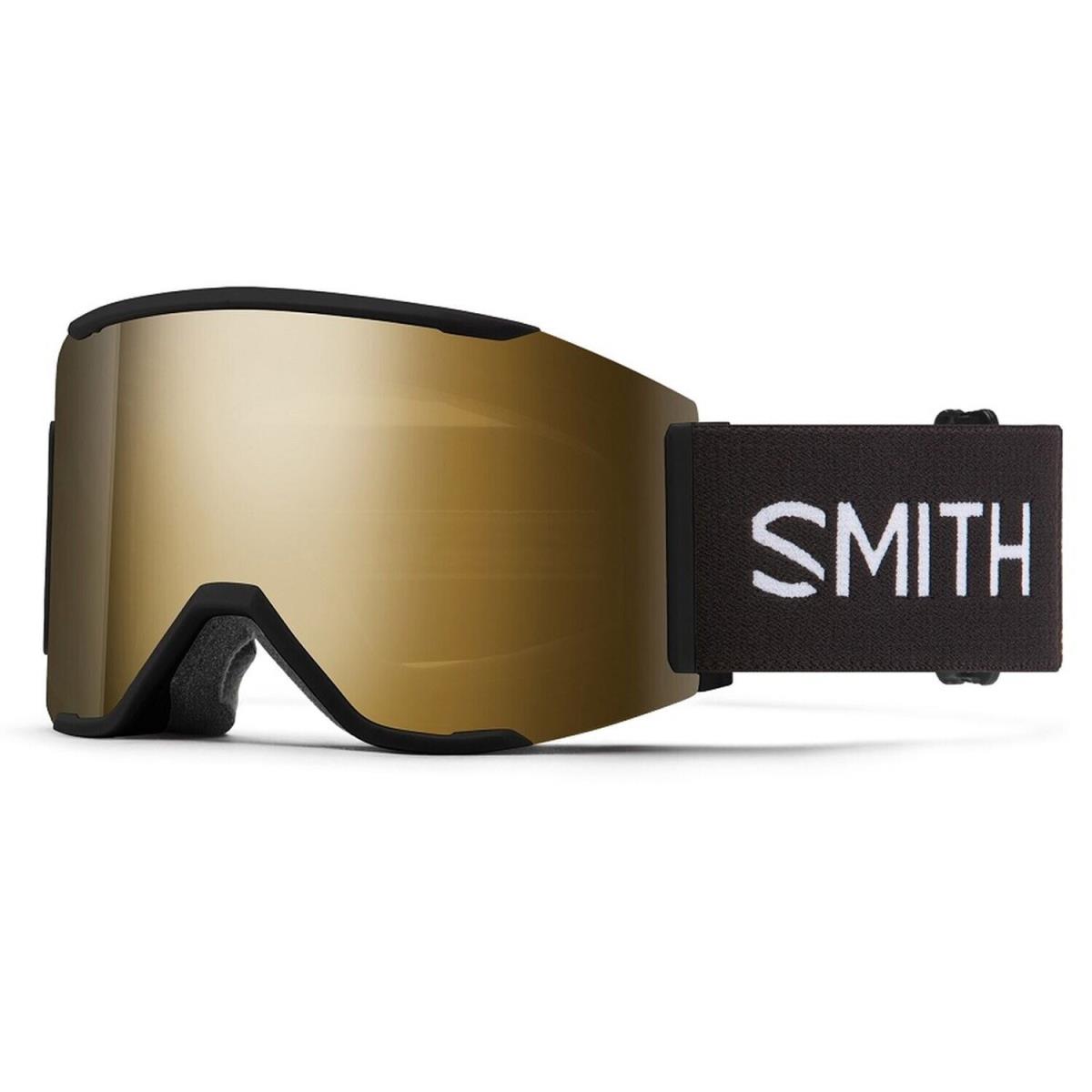Smith Squad Mag Snow Goggles Black Frame Sun Black Gold Mirror Lens +bonus - Frame: Black