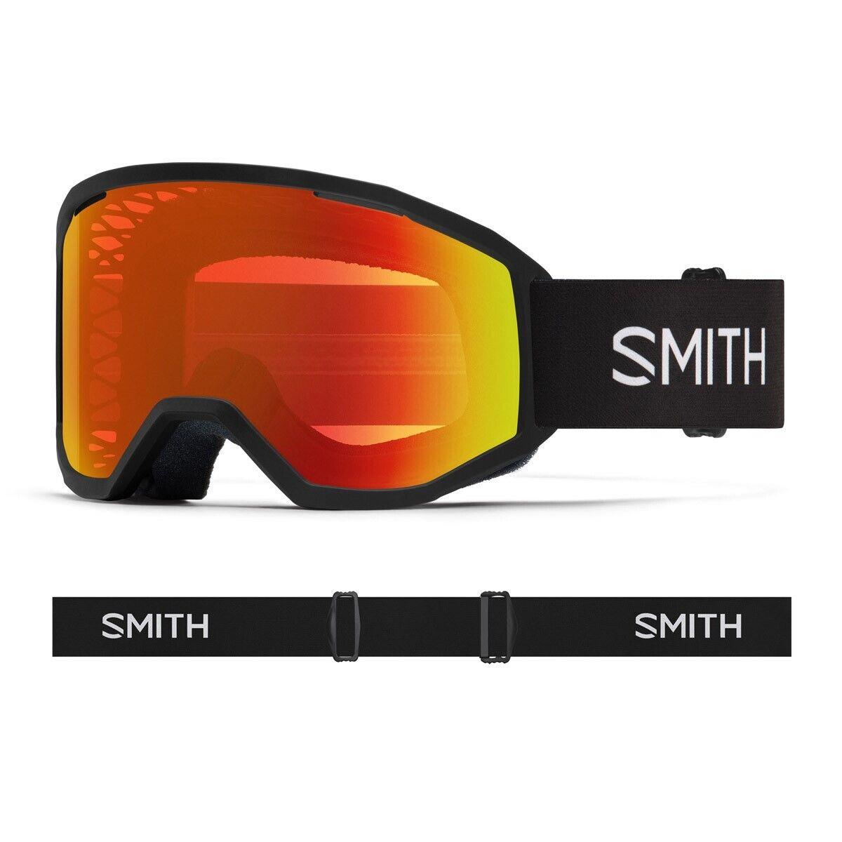 Smith Loam Mtb / Bike Goggles Black Frame Red Mirror + Bonus Lens