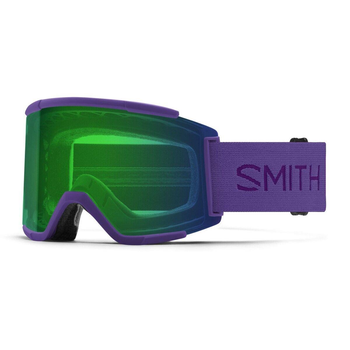 Smith Squad XL Snow Goggles Purple Haze Frame Everyday Green Mirror Lens +bonus