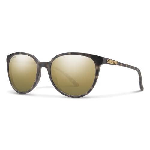 Smith Cheetah Cateye Sunglasses in Ash Tortoise Brown Grey/polarized Gold Mirror