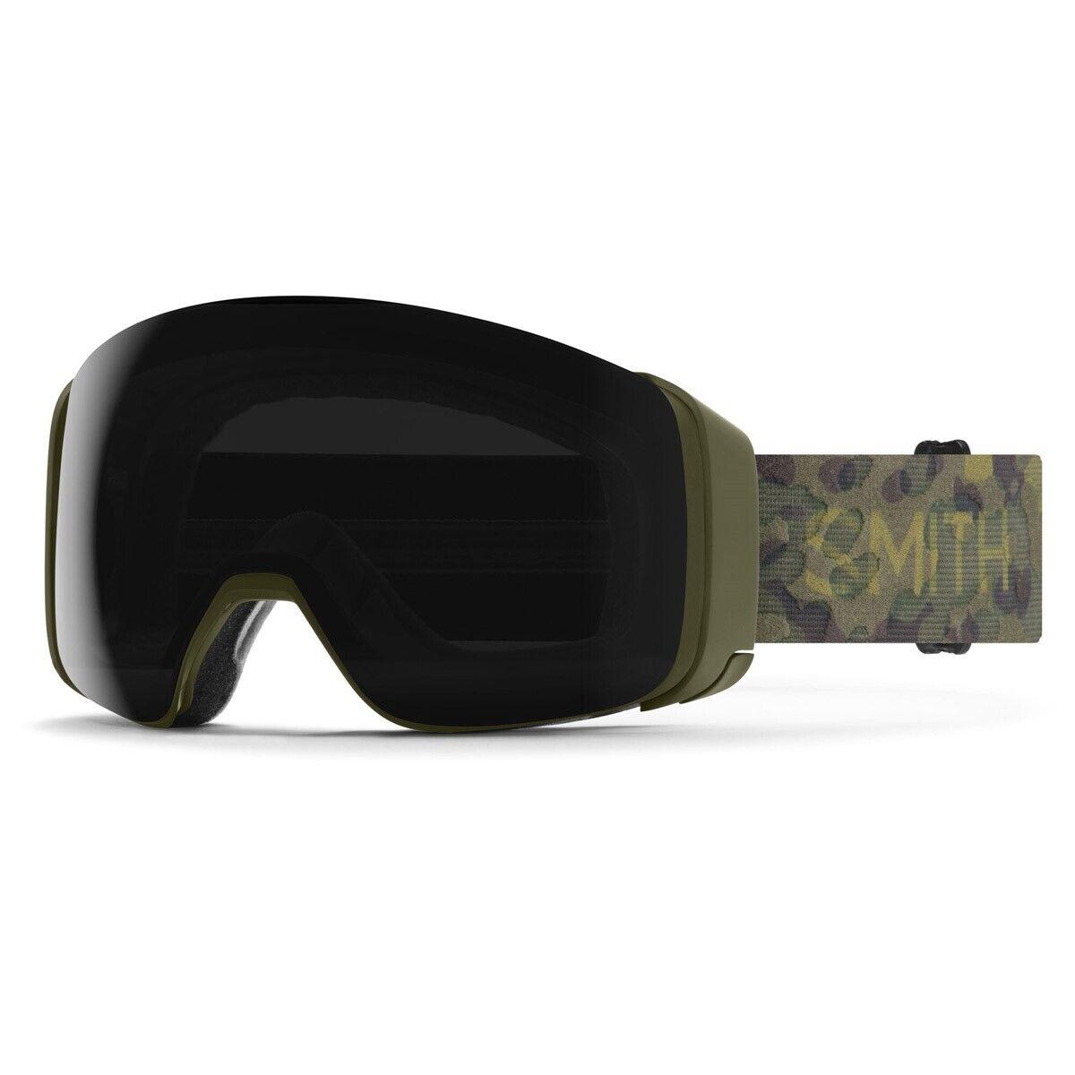 Smith 4D Mag Snow Goggles Vintage Camo Chromapop Sun Black Lens + Bonus