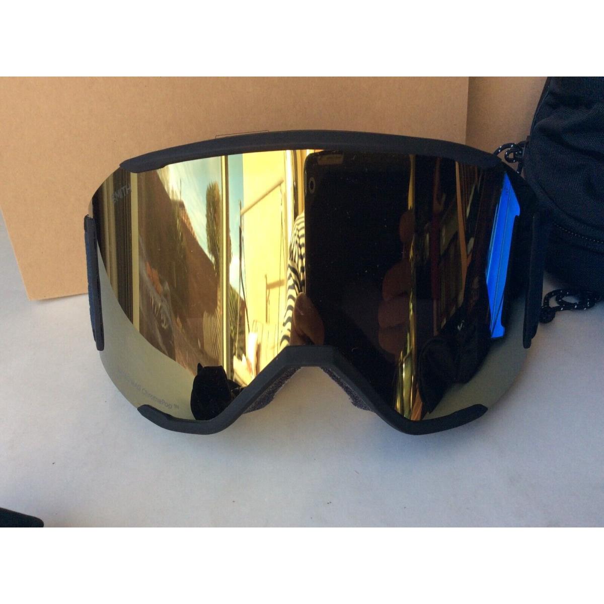 Smith Squad Mag Snow Goggles Pacific Flow Chromapop Blue Sensor Mirror Lens/new