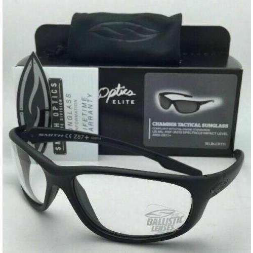 Smith Optics Ballistic Chamber Tactical Eyeglasses Black W/clear Ansi Z87.1+