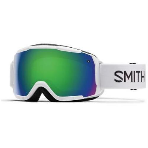 Smith Grom Kid`s Goggles White Chromapop Everyday Green Mirror