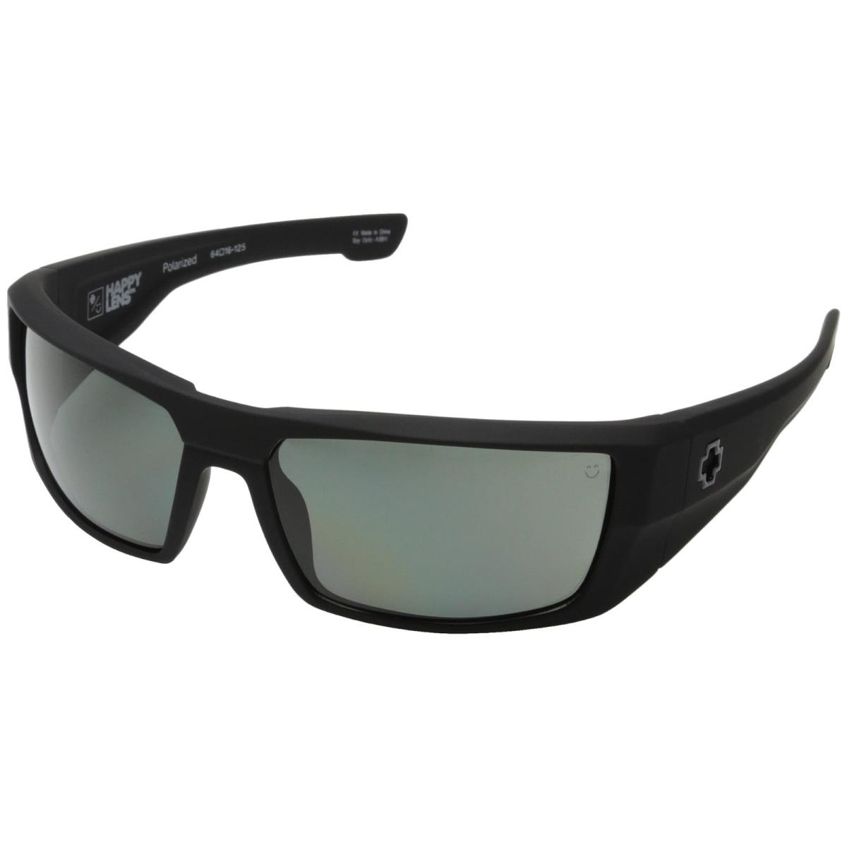 Unisex Sunglasses Spy Optic Dirk Soft Matte Black - HD Plus Gray Green Polar