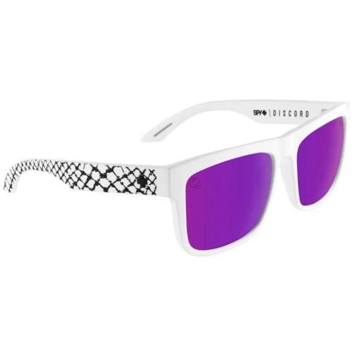 Spy Optic Discord Sunglasses - Slayco Matte White Viper / Happy Purple Spectra