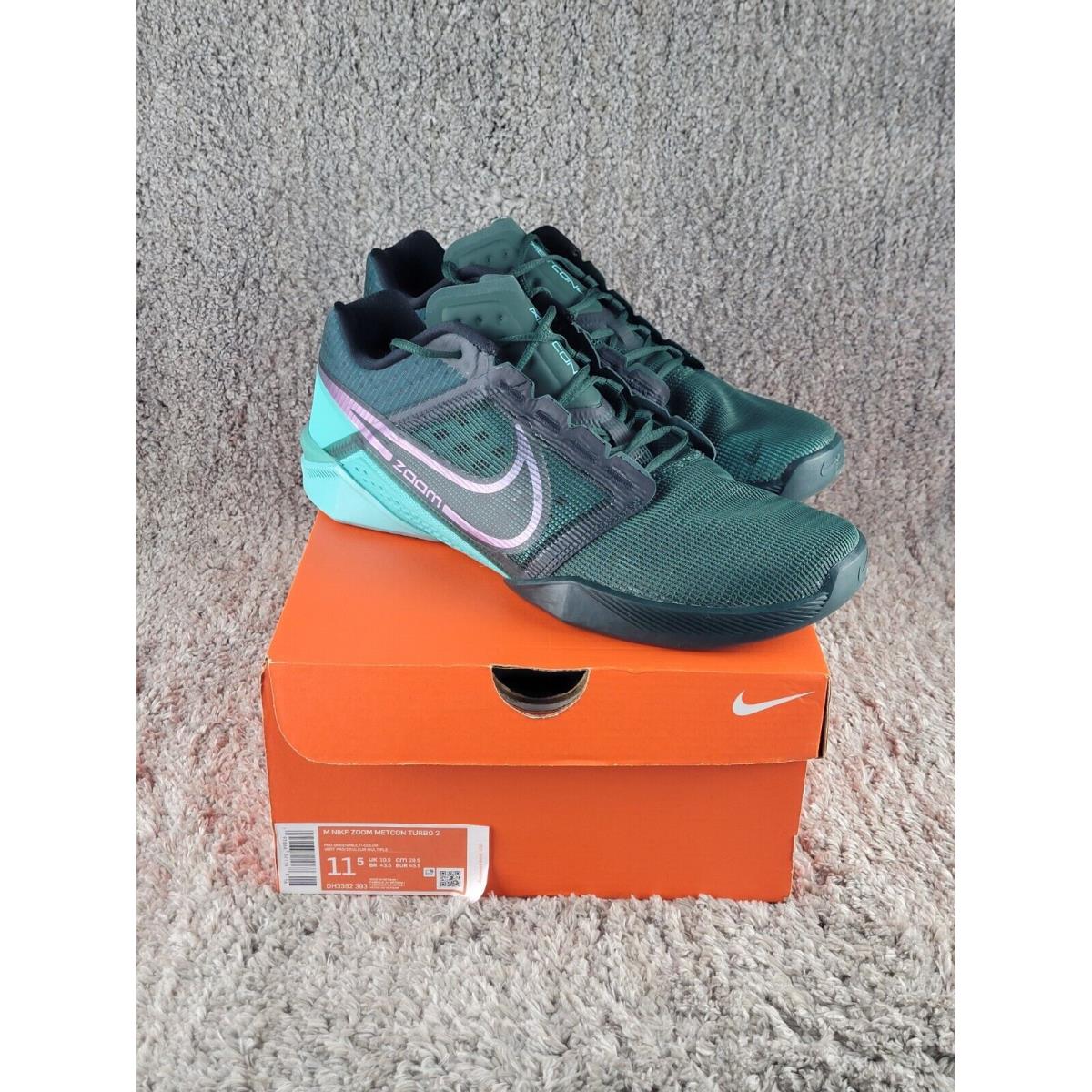 Nike React Metcon Turbo 2 Pro Green Black Teal Men`s Crossfit Gym Size 11.5