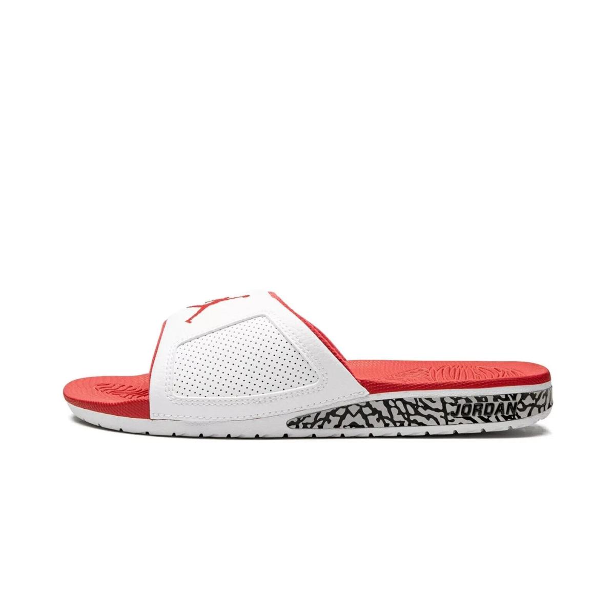 854556-116 Nike Men`s Air Jordan Hydro 3 Retro `white Cement` Sze 13 - White/Fire Red-Fire Red