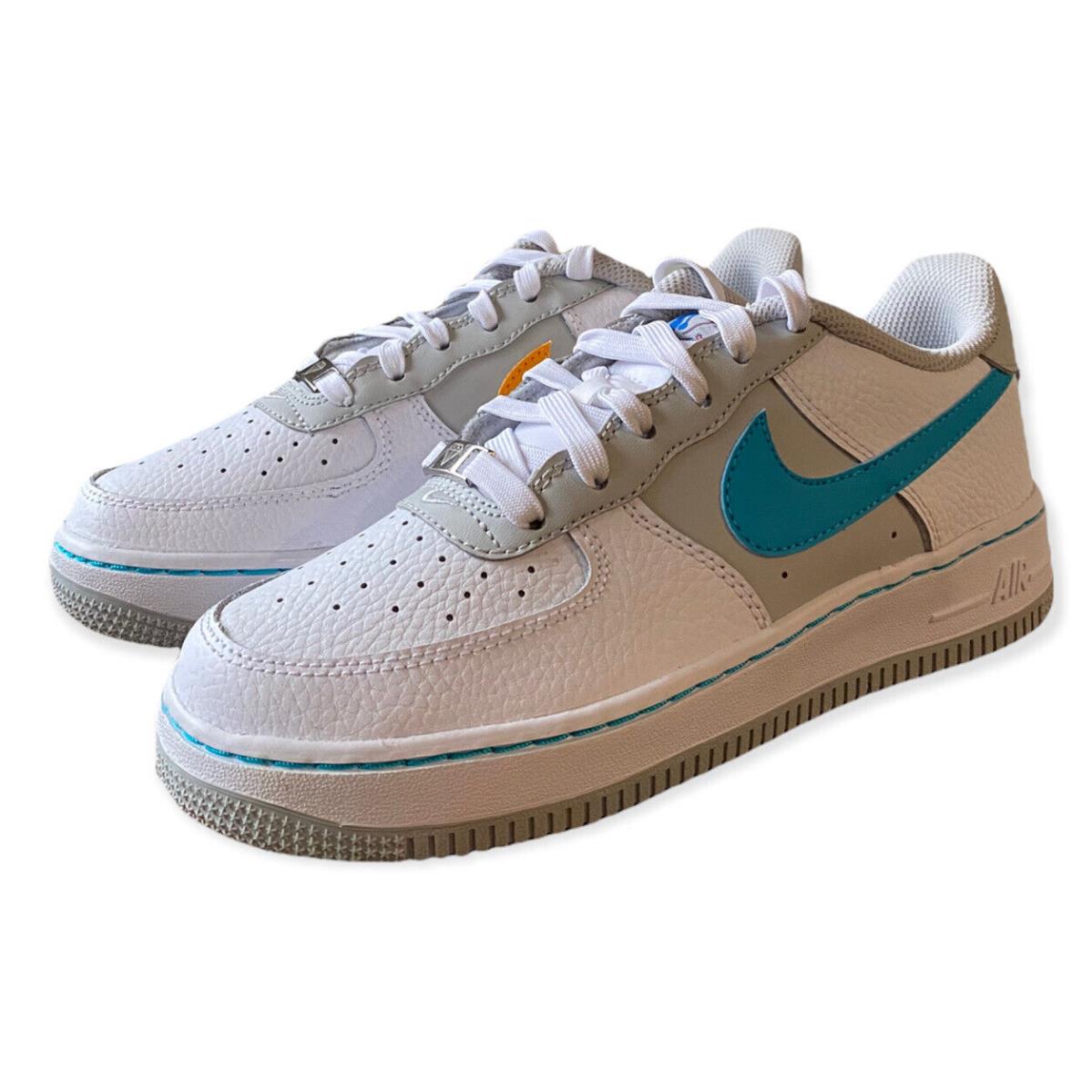 Nba x Nike Air Force 1 LV8 White Grey Blue Spurs DJ9993-100 Size 5Y Women`s 6.5 - Multicolor