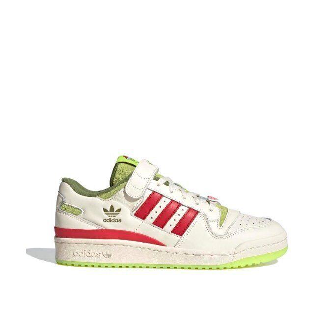 Adidas Forum Low Sneaker Mens Cream Red Green The Grinch Size 8-13