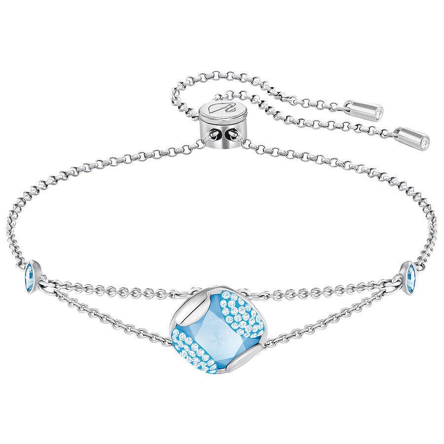 Swarovski Blue Crystal Heap Cushion Rhodium Plating Bracelet 5290140