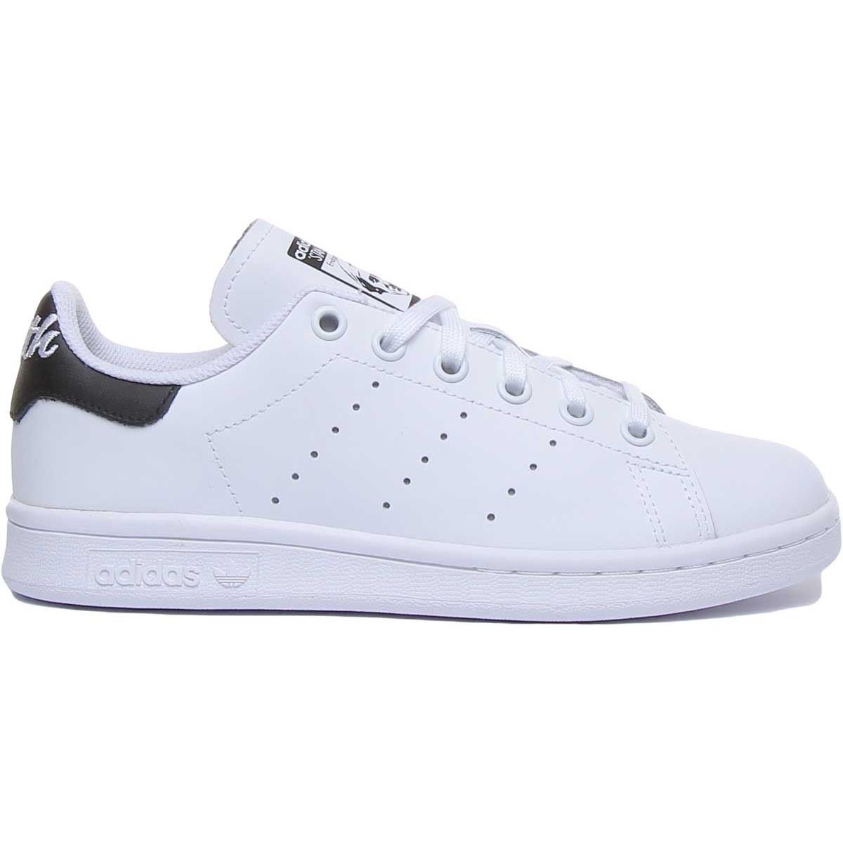 Adidas Stan Smith Signature Branding On Heel In White Black Sneaker US 6 - 12