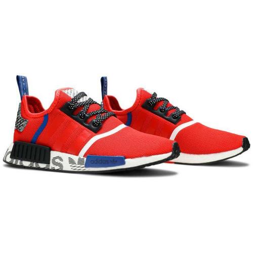 Men`s Adidas NMD_R1 Active Red Black Fashion FV5214 - Red/Black