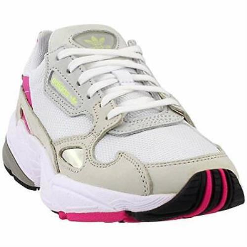 Adidas Women`s Falcon Athletic Sneakers White/brown/pink 8