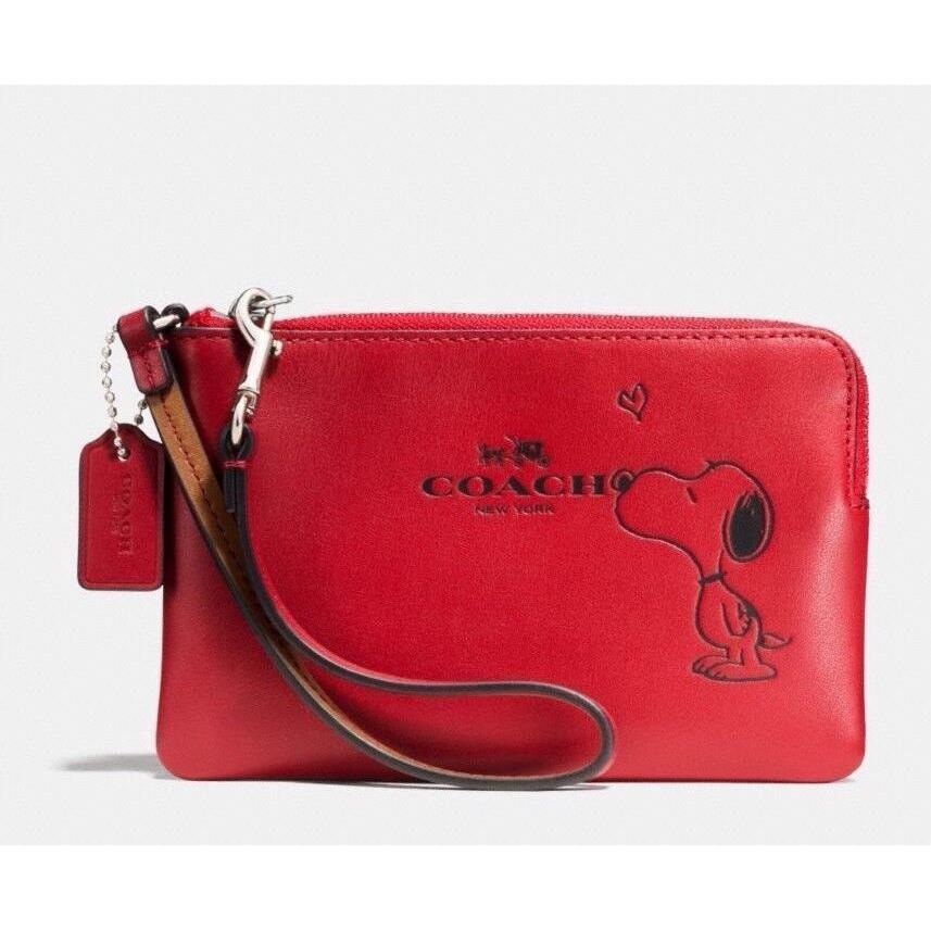 Coach X Peanuts Snoopy Kiss Zip Wristlet Red Leather Wallet Purse Bag Gift  Box - Coach bag - 889532152995 | Fash Brands