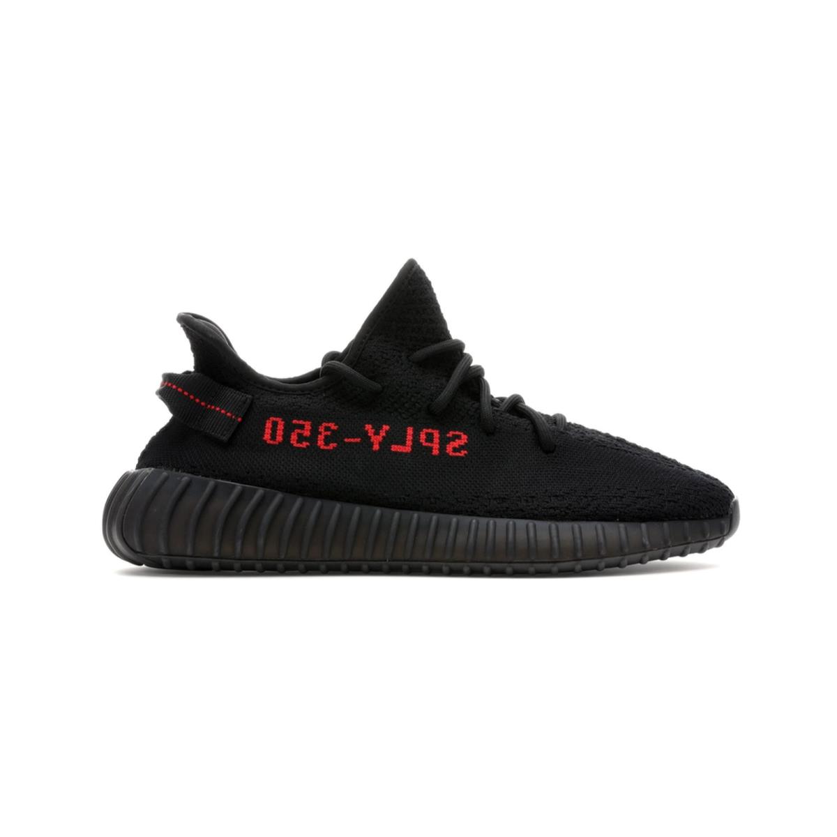 Men`s Adidas Yeezy Boost 350 V2 Bred CP9652 - Core Black/Core Black/Red
