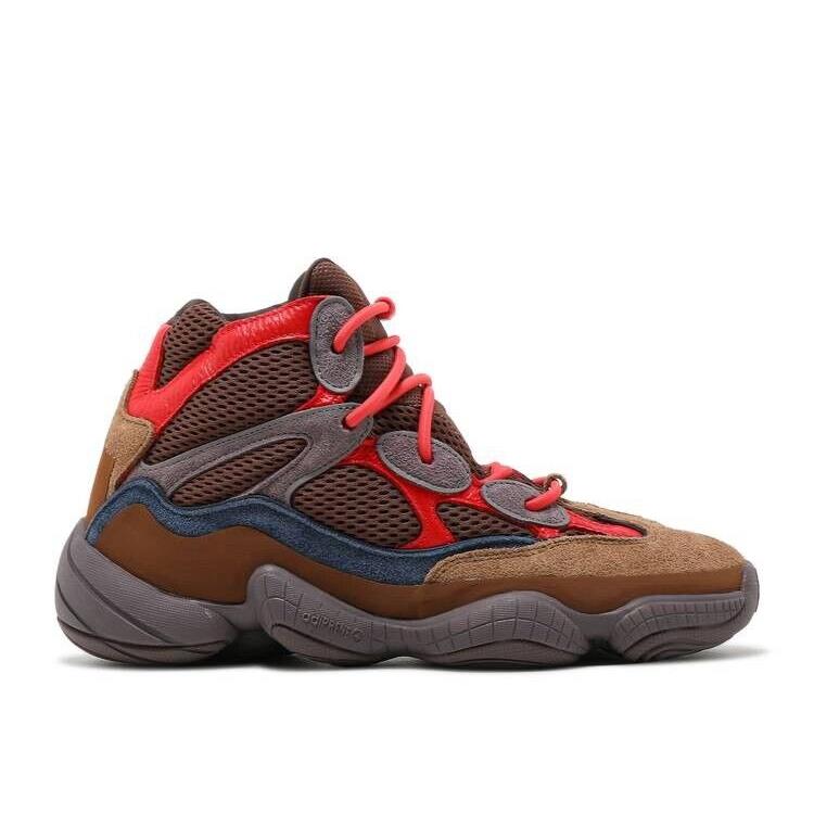 GW2874 Adidas Yeezy Men`s 500 High Sumac Brown Red Sneakers - Brown, Red