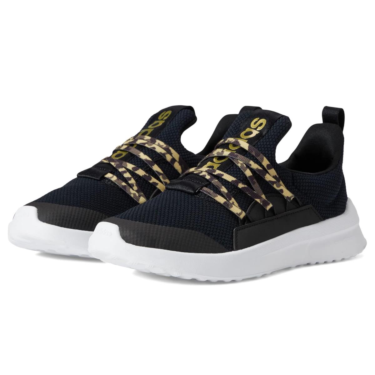 Girl`s Shoes Adidas Kids Lite Racer Adapt 5.0 Little Kid/big Kid - Black/Gold Metallic/White