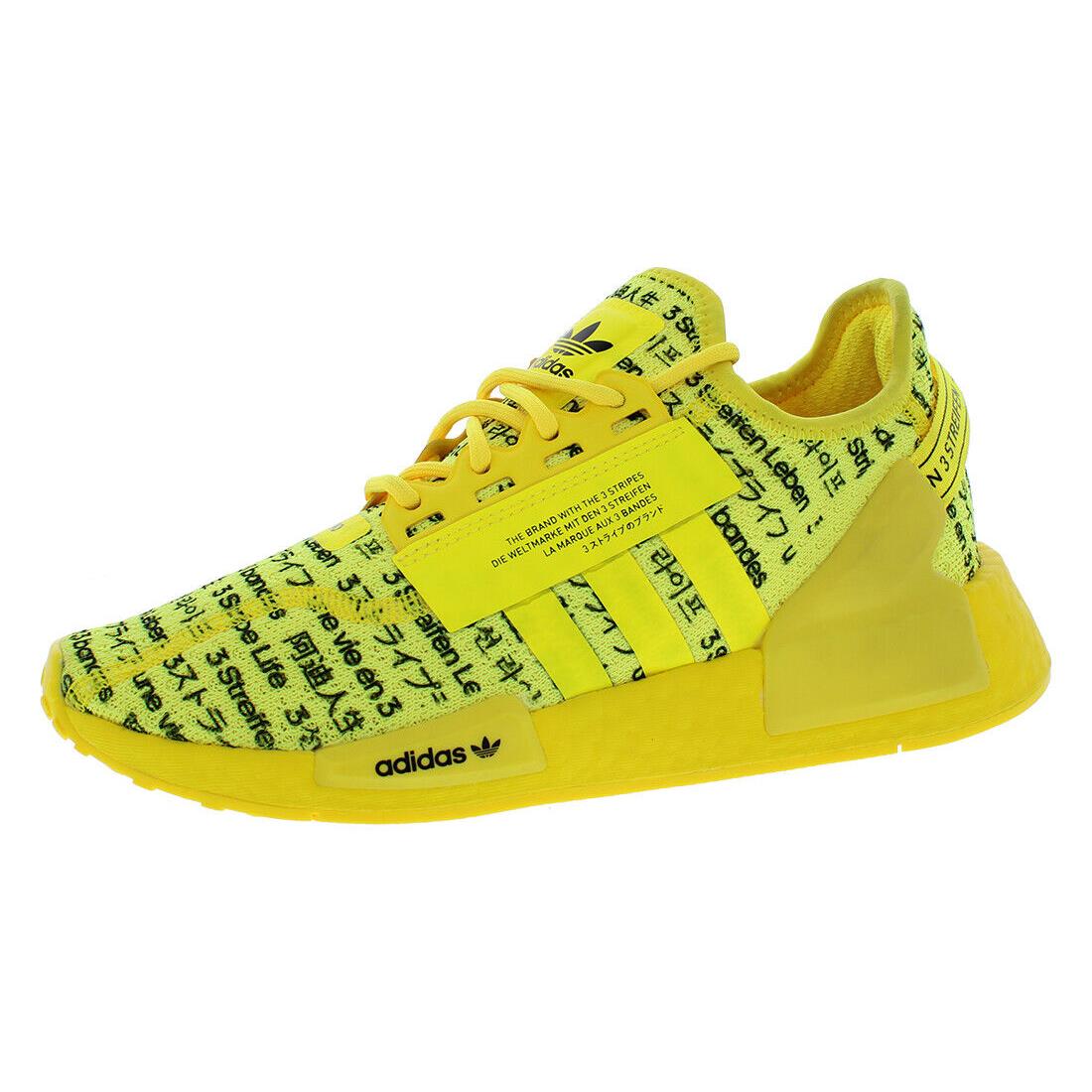 Adidas NMD_R1 V2 GS Boys Shoes - Yellow/Black, Main: Yellow