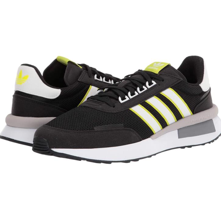 Adidas Originals Men`s Retroset Sneaker Black/white/solar Yellow 12 M US