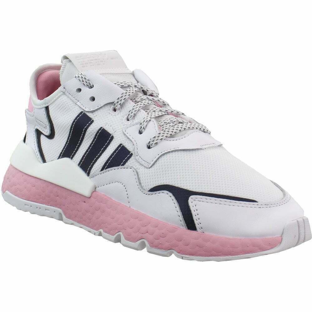 Adidas Originals Women`s Nite Jogger W Sneaker EG7942 Size 11 US - Black,Pink,White