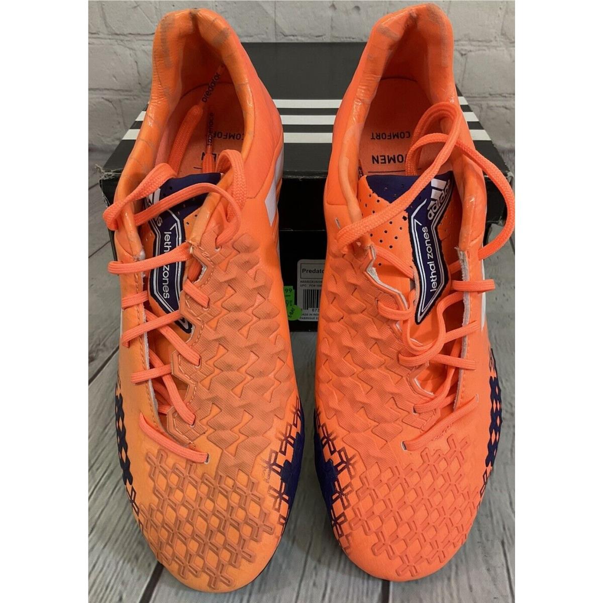 Adidas Predator LZ Trx FG W Soccer Cleat Shoes Orange White Purple US Size 5.5