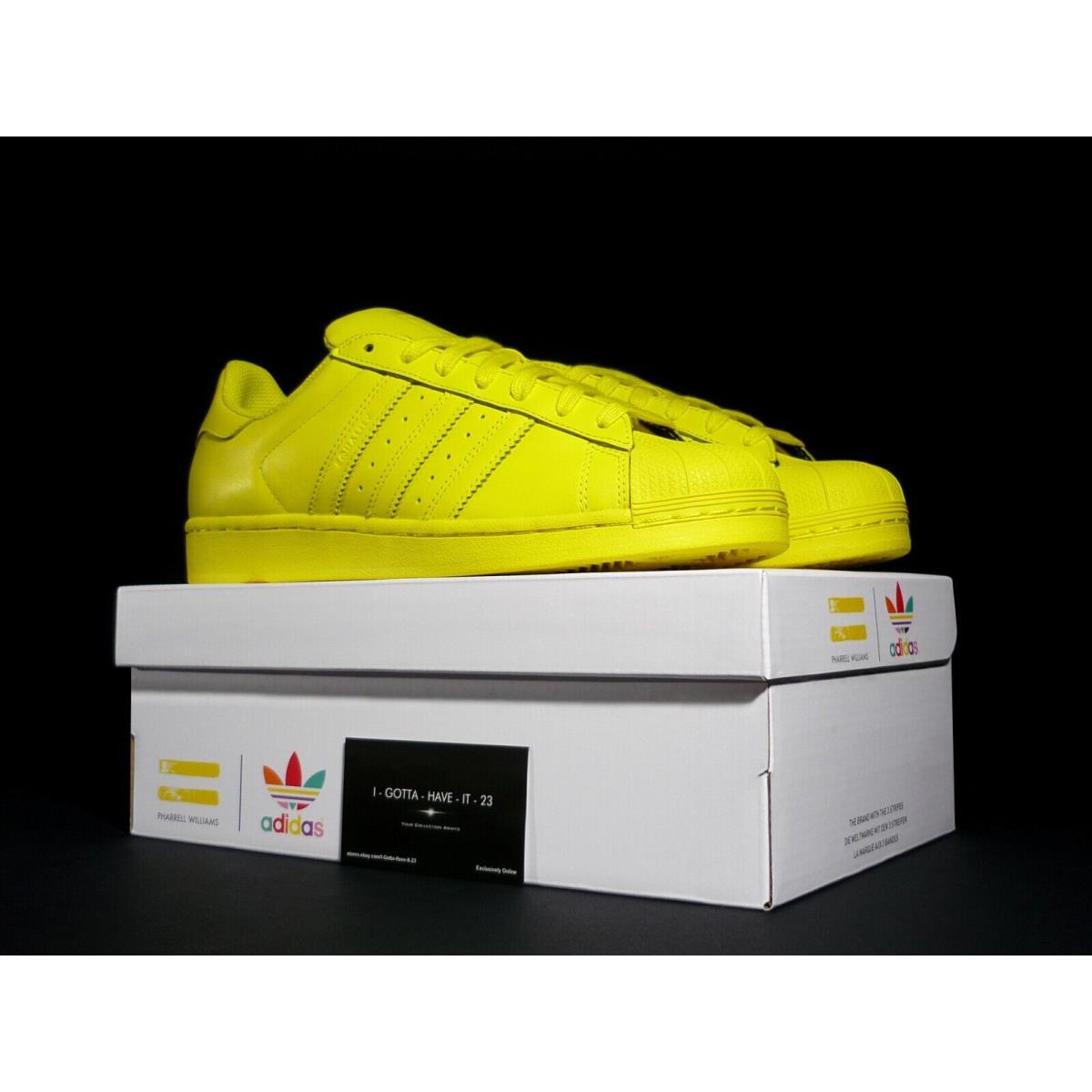 Adidas Superstar Supercolor Pack Bright Yellow Pharrell Williams Size 9 S41837