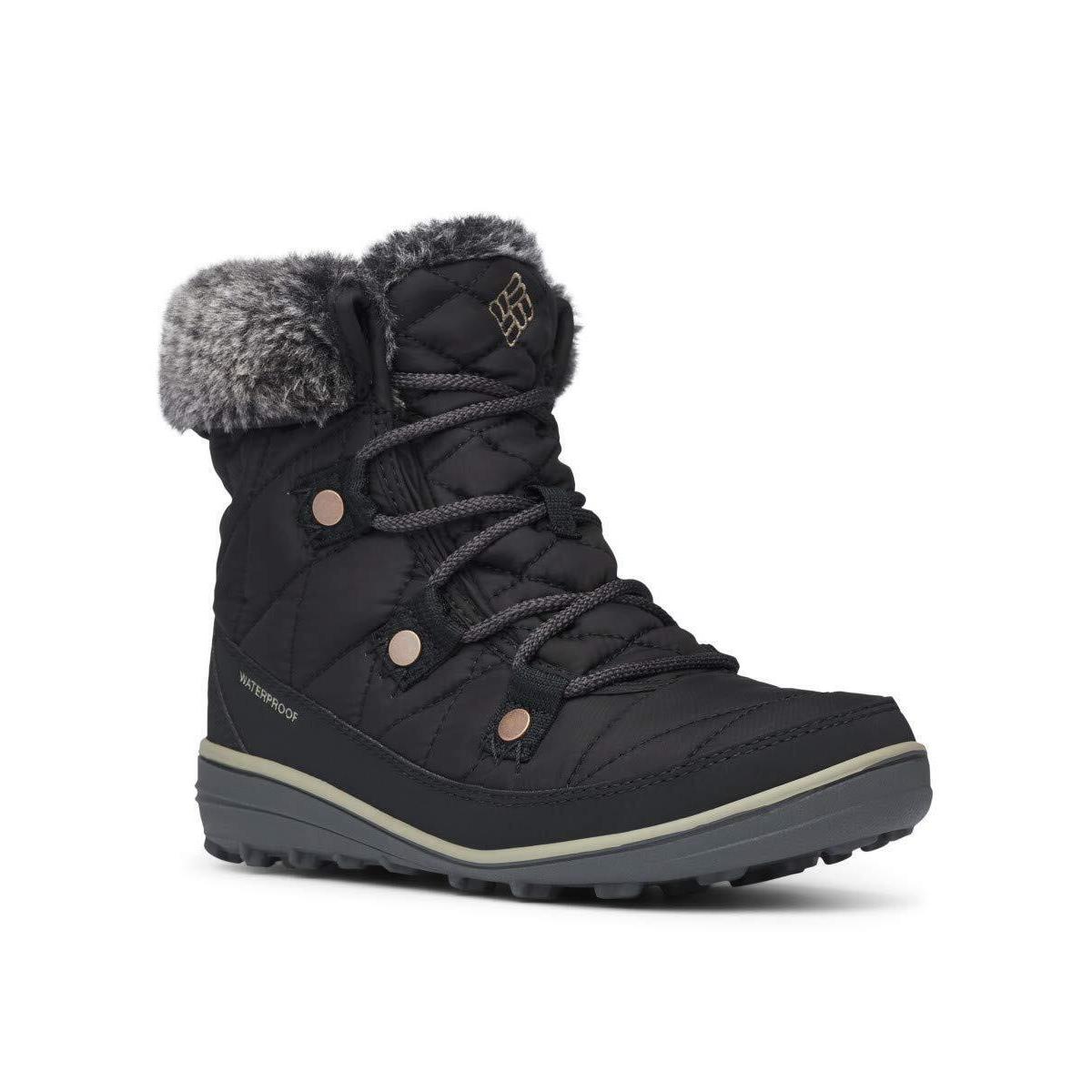 Columbia Women`s Heavenly Shorty Omni-heat Snow Boot 10 Black/kettle