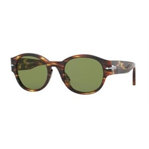 Persol PO3230S 938 52 Brown Striped Green Green 52 mm Unisex Sunglasses
