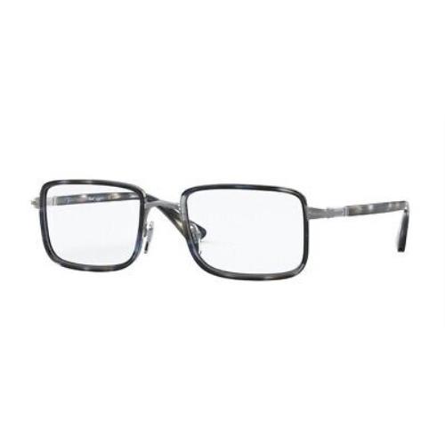 Persol PO2473V 1099 Rectangle Gunmetal Blue Grid Demo Lens 51 m Men`s Eyeglasses