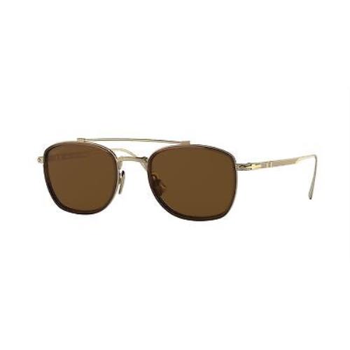 Persol PO5005ST 800957 Pillow Gold Brown Polarized Brown 50 mm Men`s Sunglasses