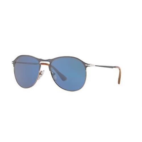 Persol PO7649S 107156 Blue Light Brown Light Blue Pilot 53 mm Men`s Sunglasses