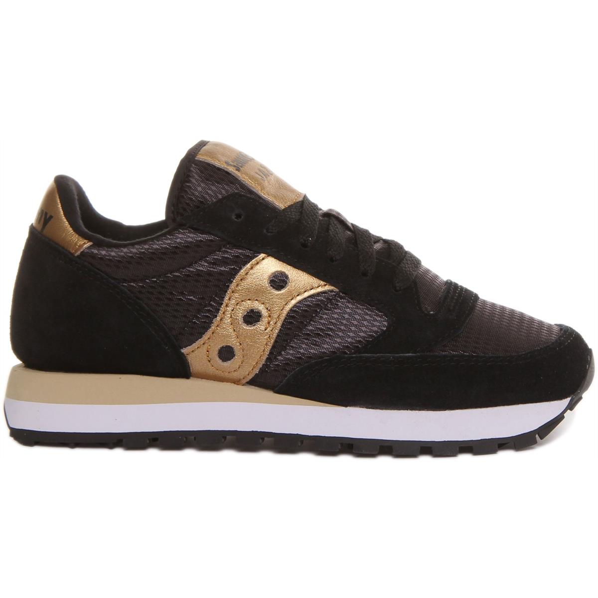 Saucony Jazz Originals Womens Lace up Low Sneakers In Black Gold Size US 5 - 11 BLACK GOLD